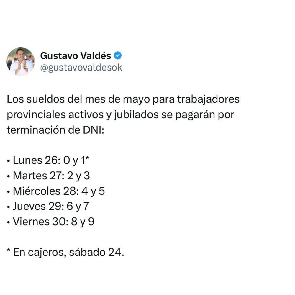 El proximo lunes arranca el cronograma de pago a la Administración Pública de Corrientes